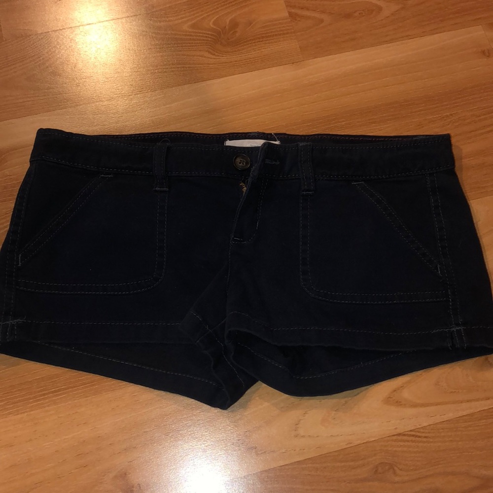 Dark Navy Washed Jean Shorts from Hollister